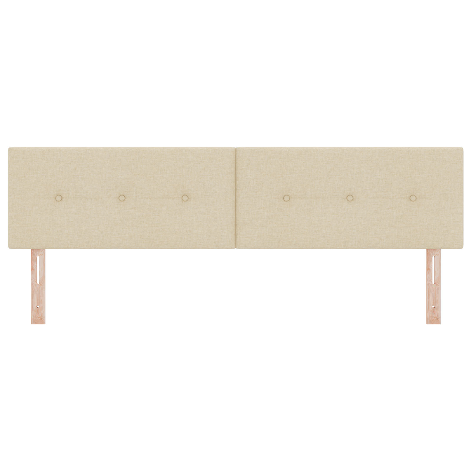 Testiera di  Imbottita con Bottoni Crema 180 cm in Tessuto