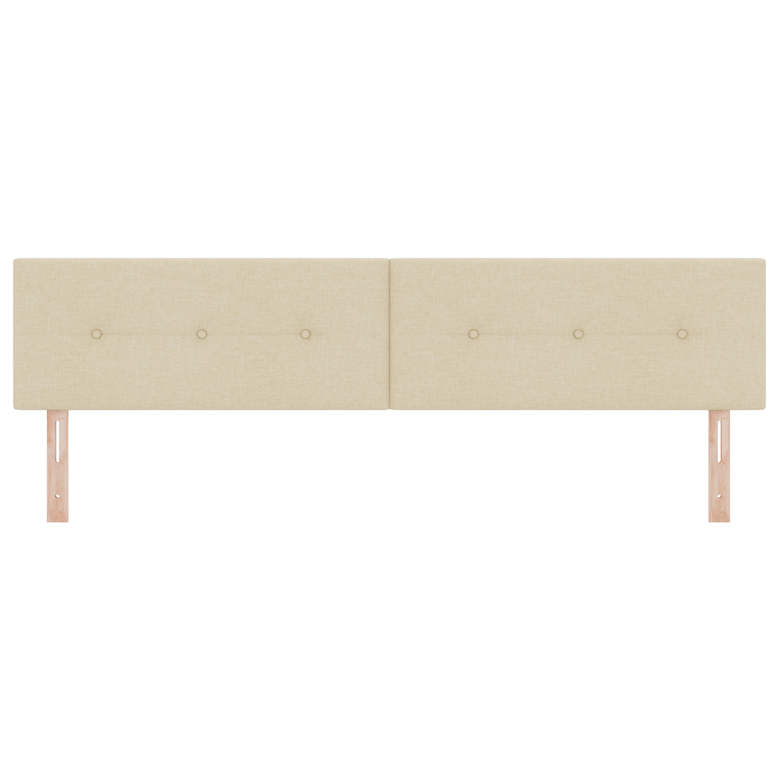 Testiera  con bottoni imbottiti crema 200 cm in tessuto