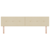 Testiera  con bottoni imbottiti crema 200 cm in tessuto