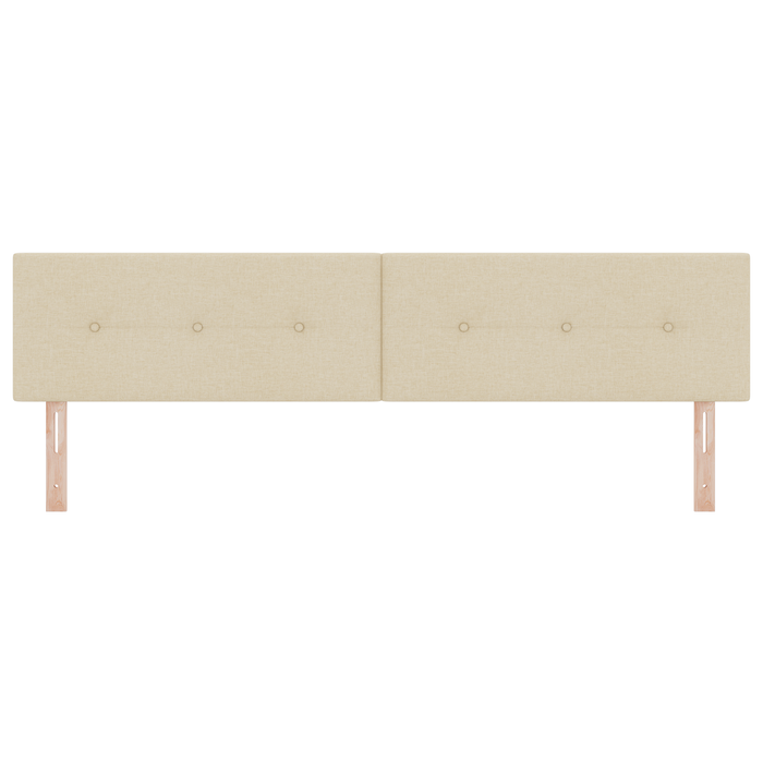 Testiera  con bottoni imbottiti crema 200 cm in tessuto