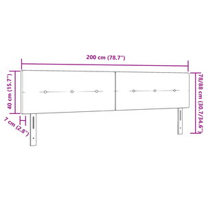 Testiera  con bottoni imbottiti crema 200 cm in tessuto