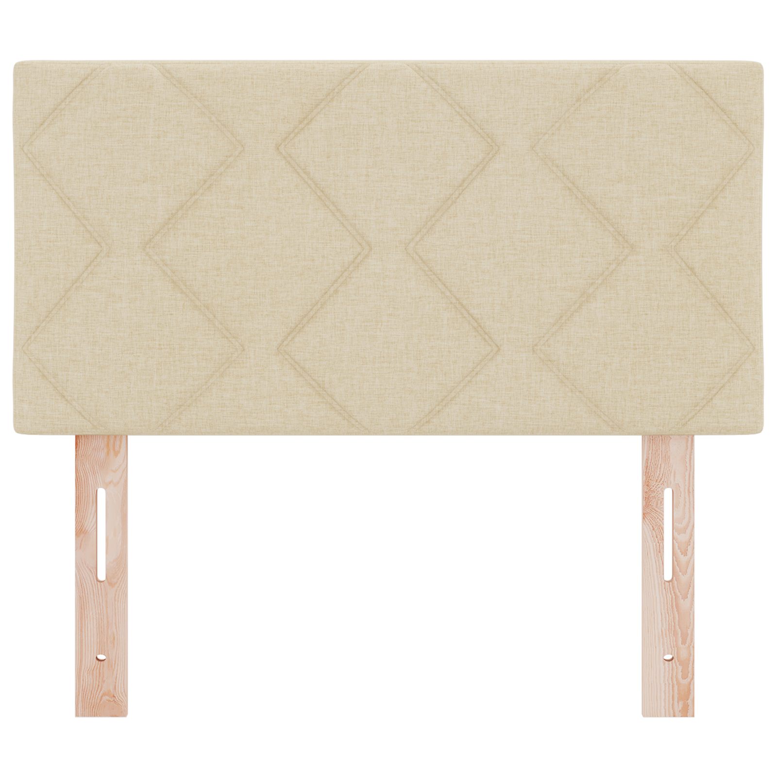 Testiera Design a Blocchi a Diamante Crema 80 cm Tessuto