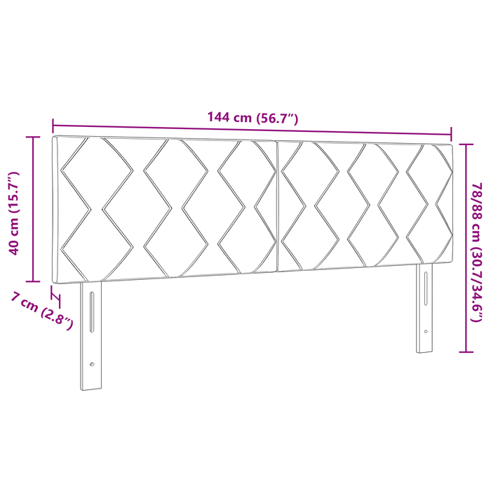 Testiera design a rombi marrone scuro 140 cm in tessuto