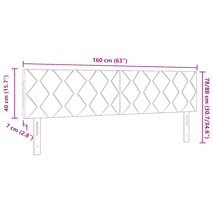 Testiera  Design Blocchi di Diamante Tortora 160 cm Tessuto