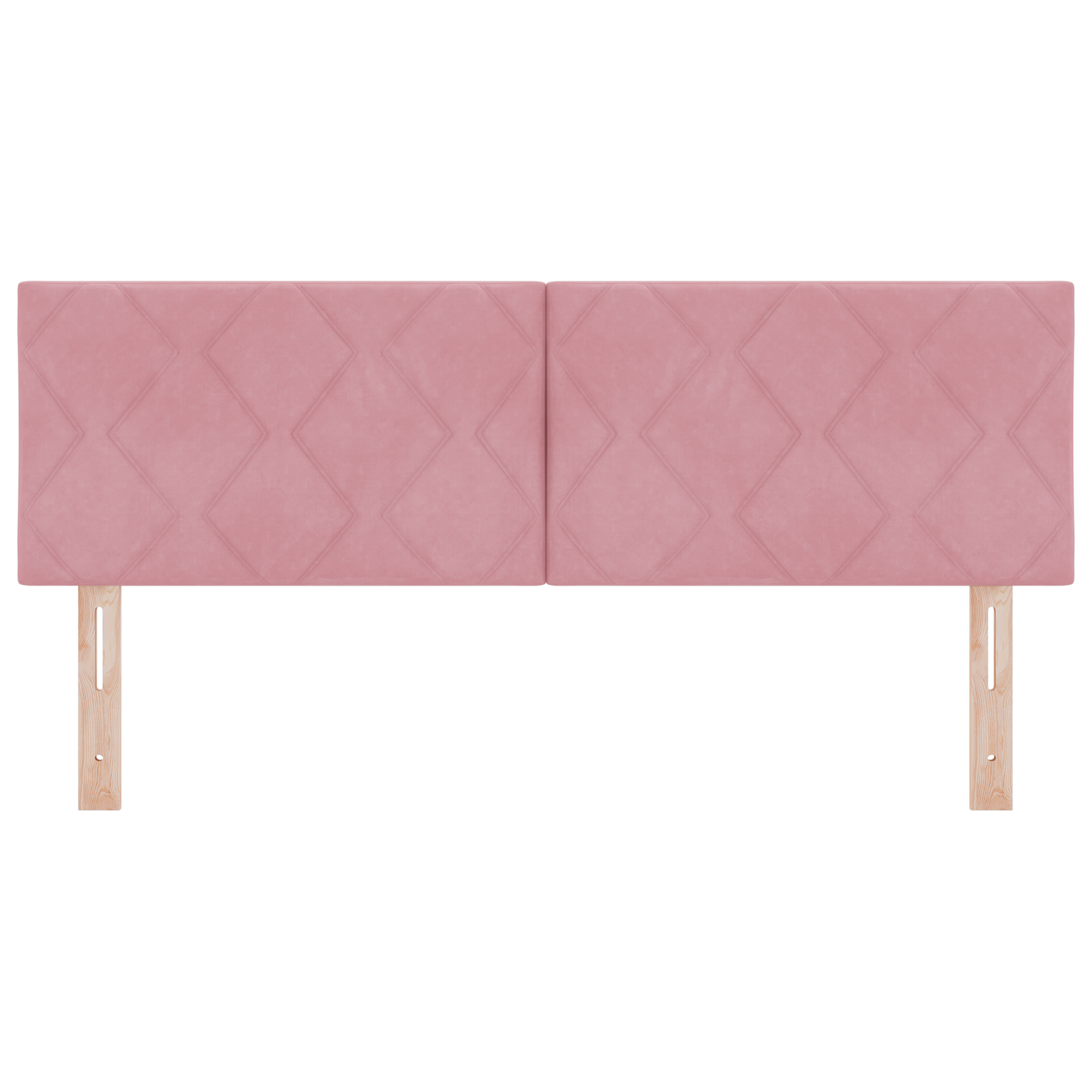 Testiera  Design a Blocchi di Diamante Rosa 160 cm in Velluto
