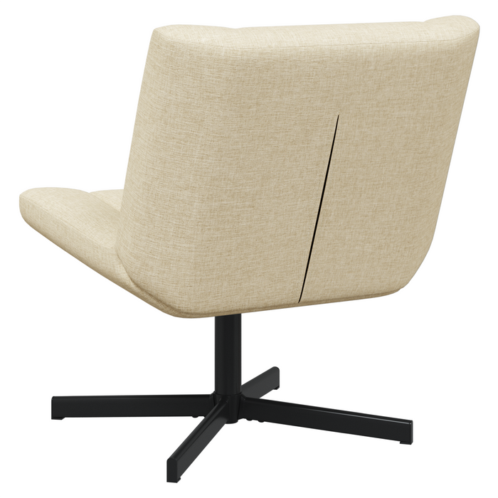 Sedia d'Accent Panna Tappezzeria in Poliestere, Base in Metallo