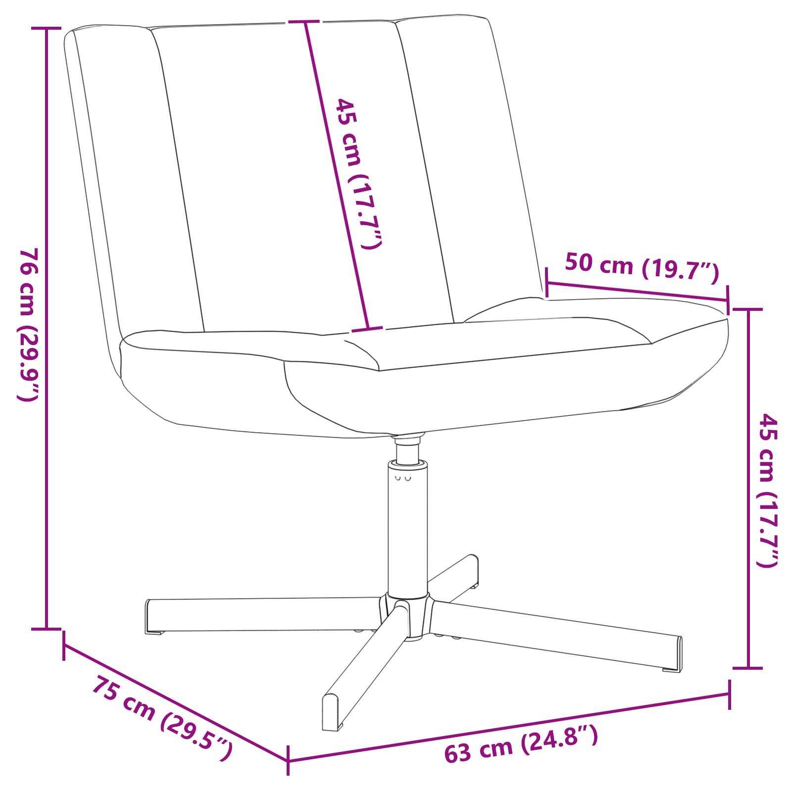 Sedia d'Accent Panna Tappezzeria in Poliestere, Base in Metallo
