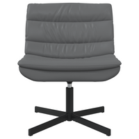 Sedia Girevole Grigia Pelle Sintetica Media Girevole