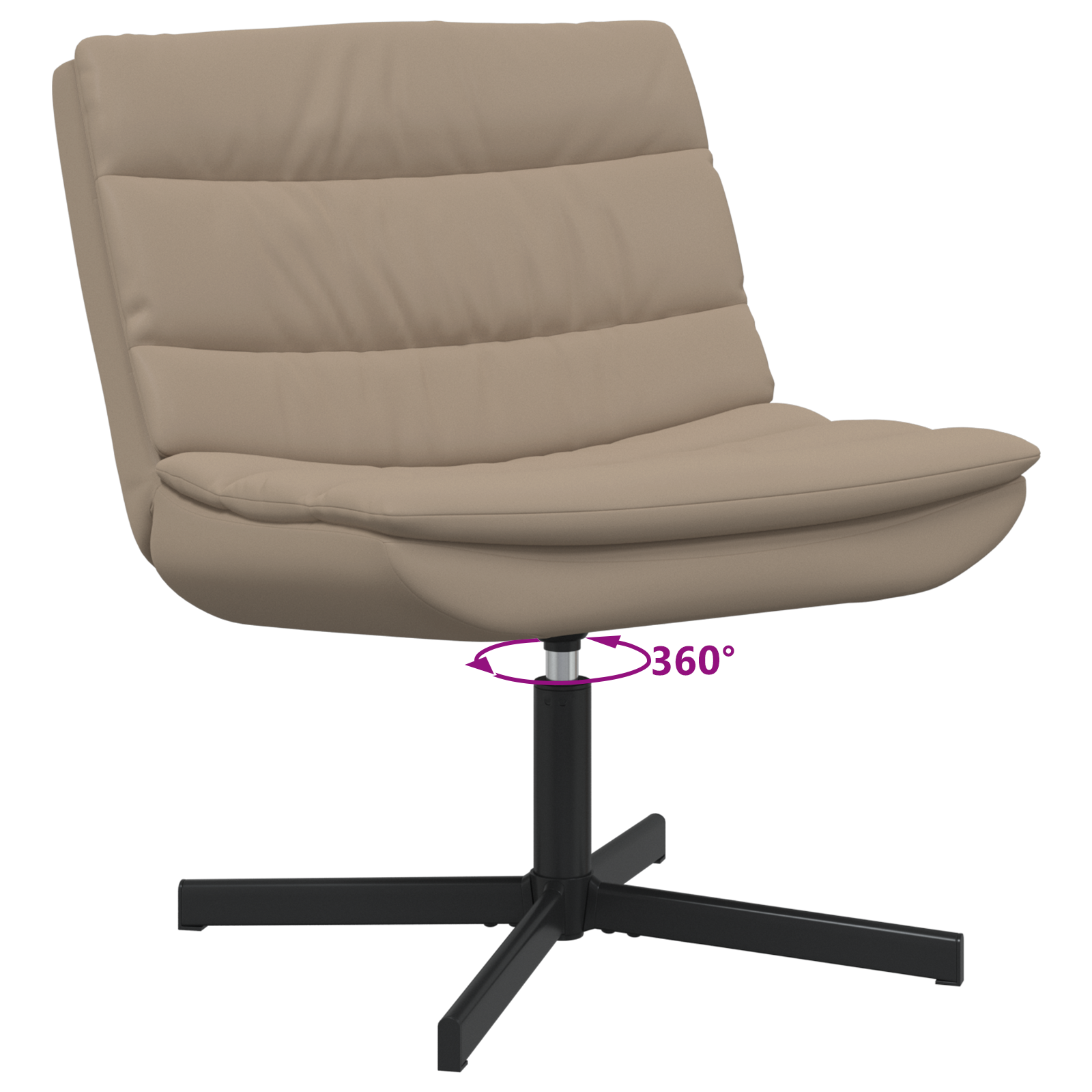 Sedia Girevole Cappuccino Poliestere, Base in Metallo Standard