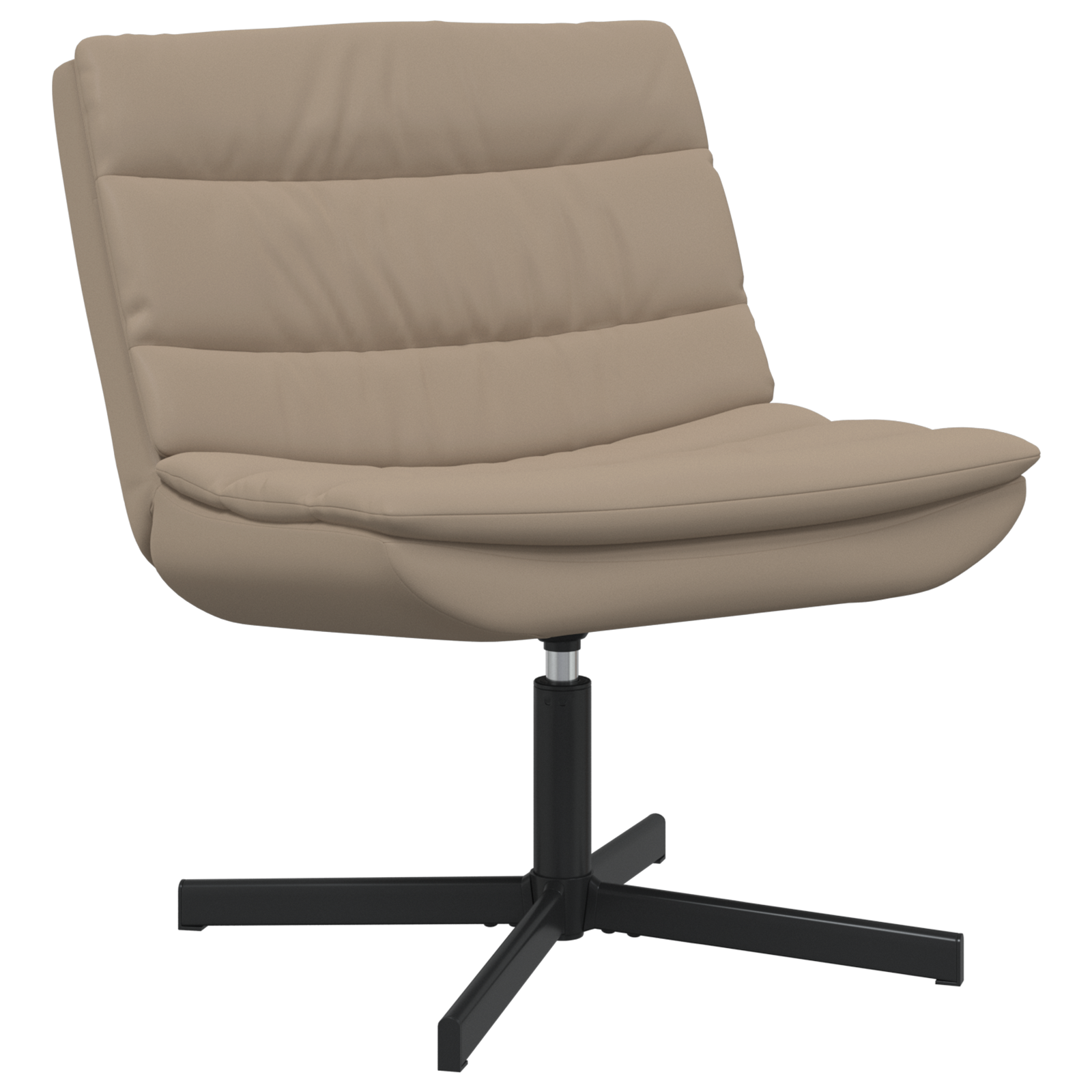 Sedia Girevole Cappuccino Poliestere, Base in Metallo Standard