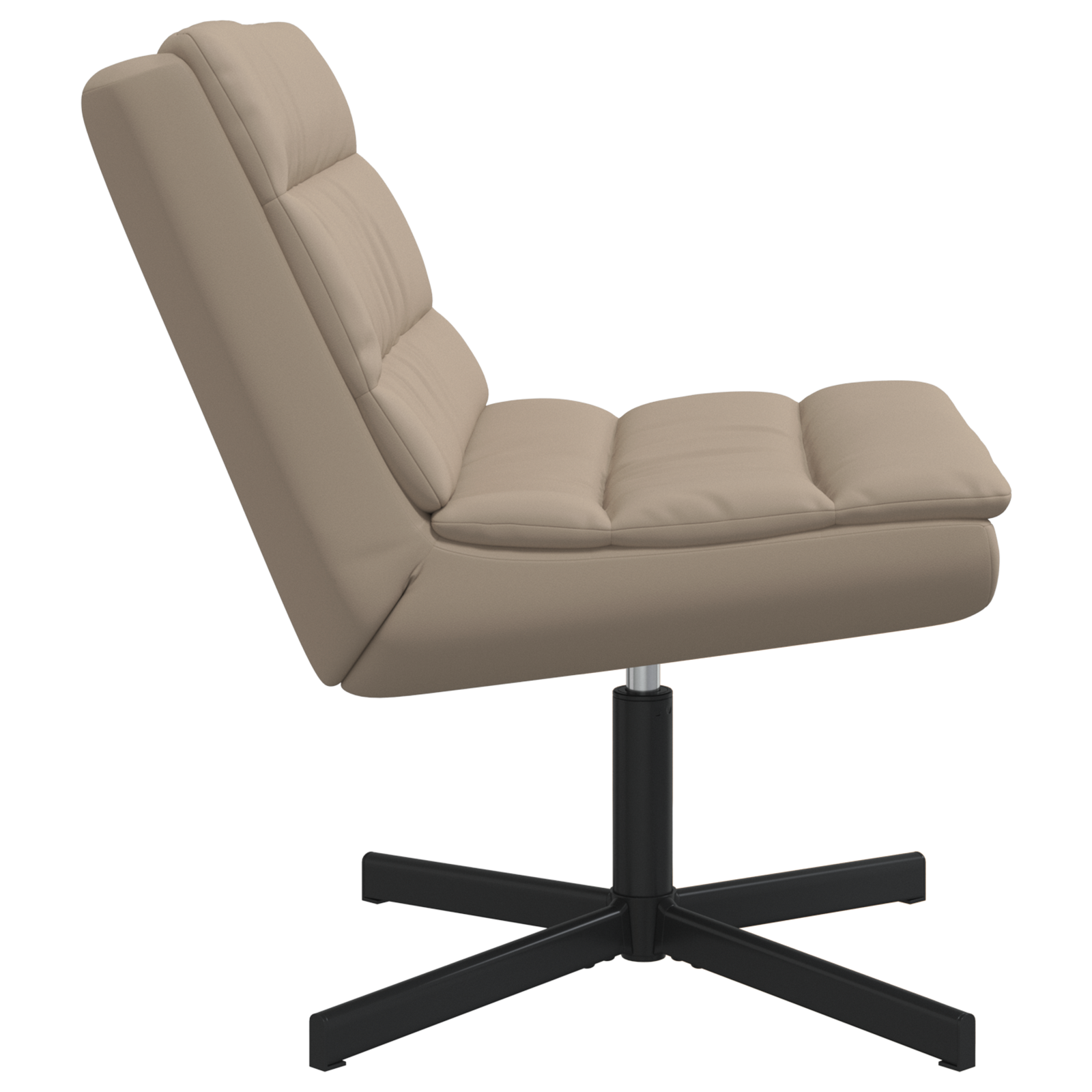 Sedia Girevole Cappuccino Poliestere, Base in Metallo Standard