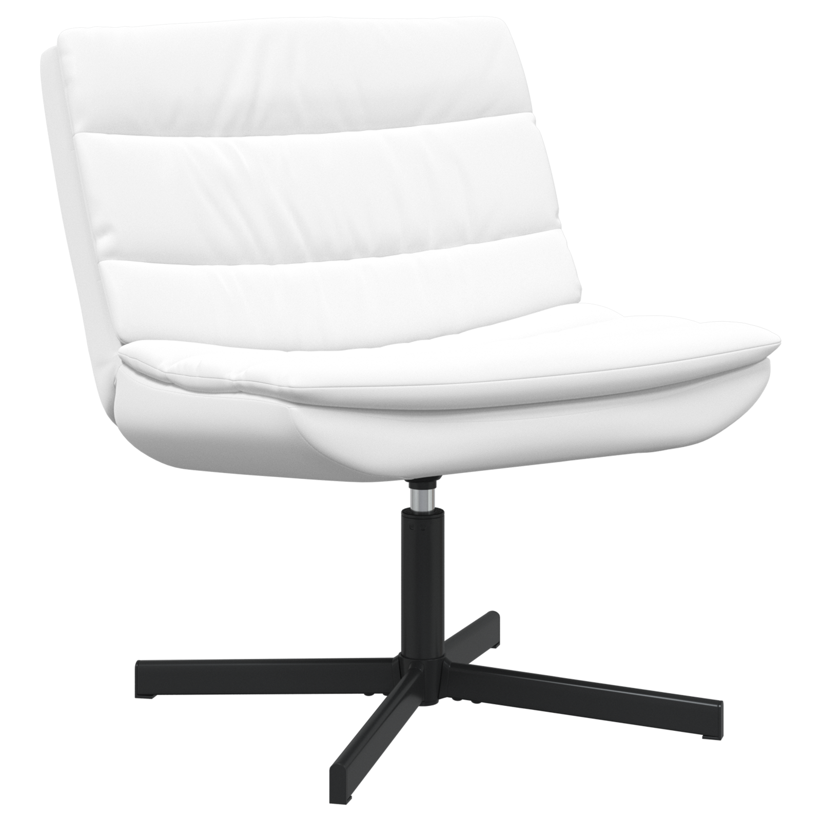 Sedia Girevole Bianco Tessuto poliestere, Struttura in metallo