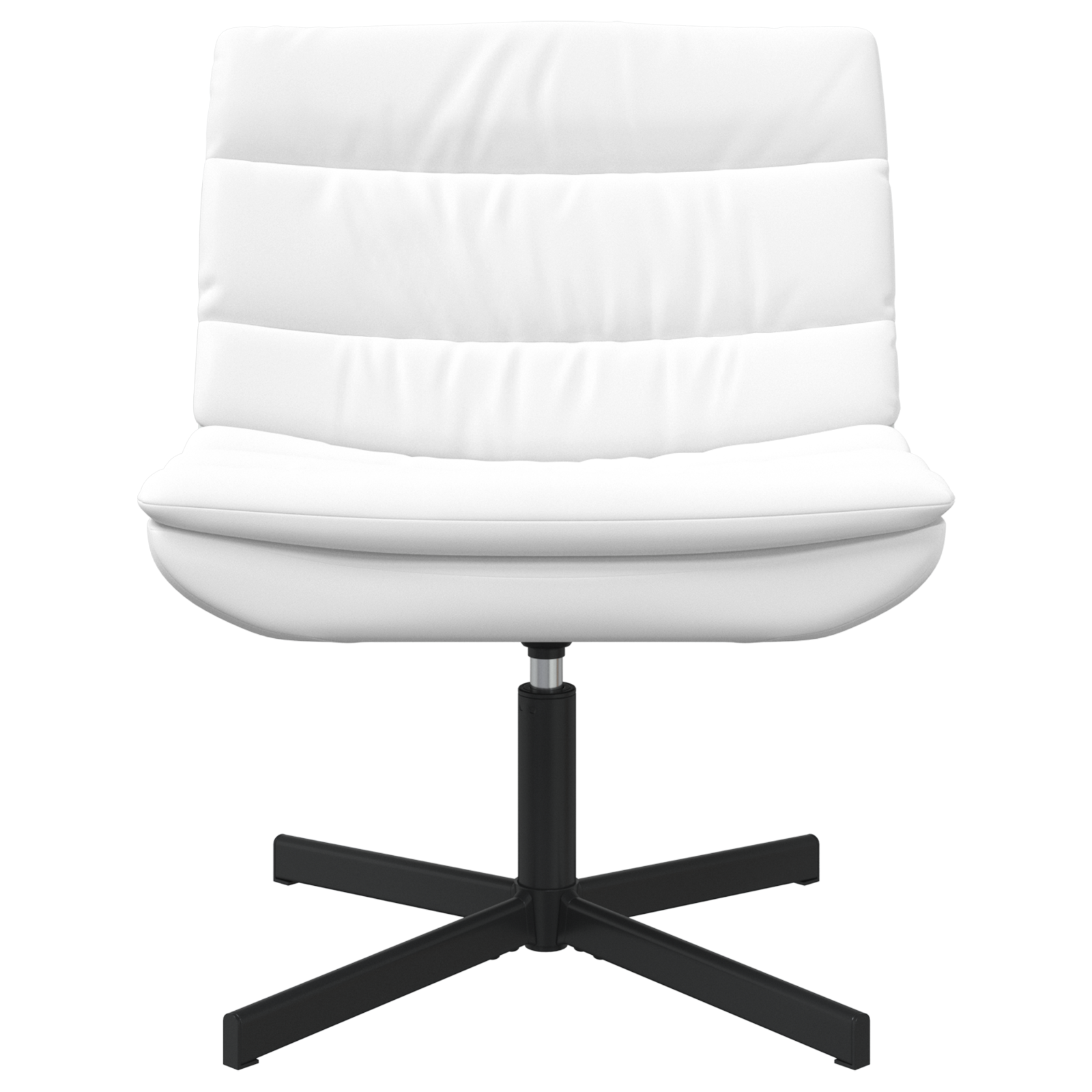 Sedia Girevole Bianco Tessuto poliestere, Struttura in metallo