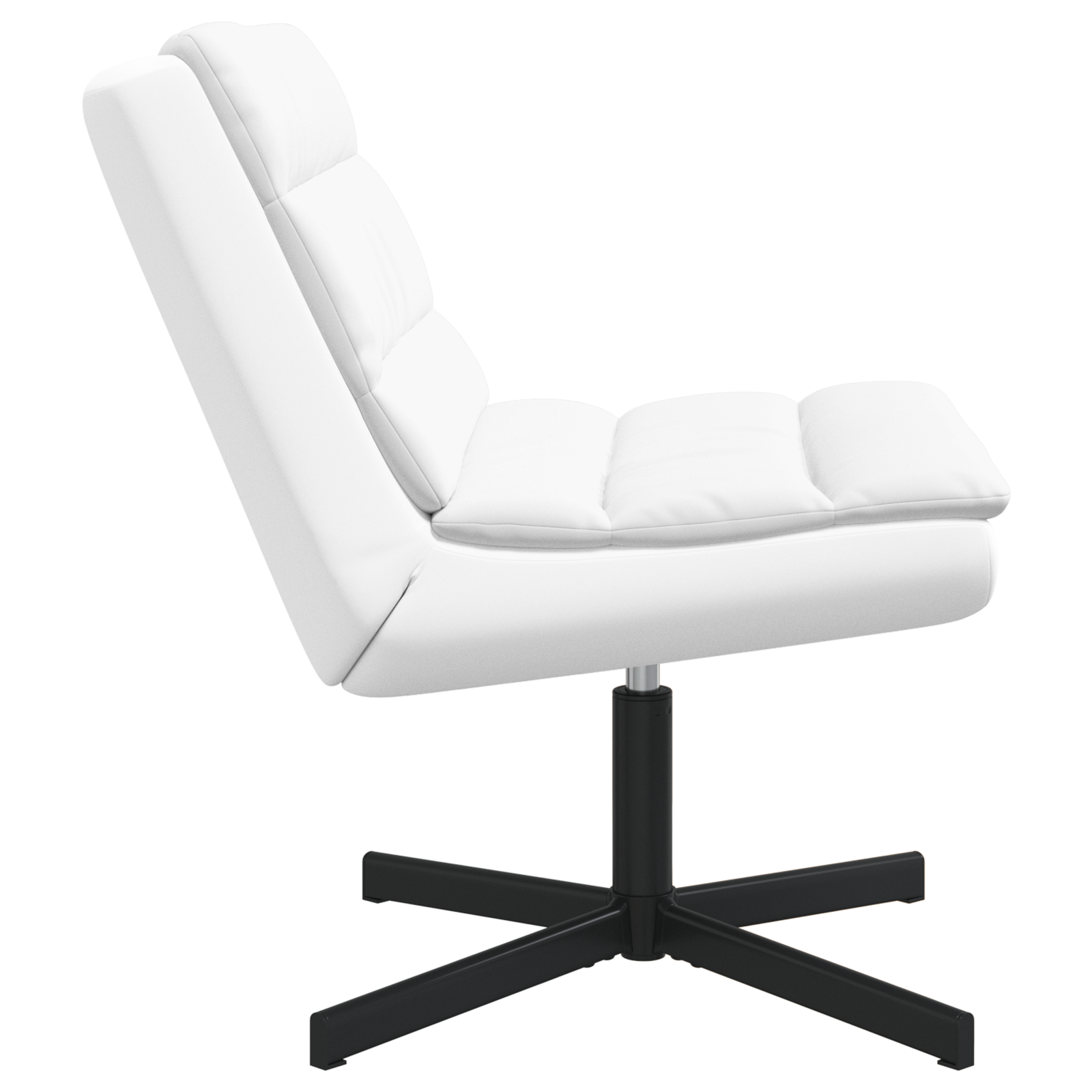 Sedia Girevole Bianco Tessuto poliestere, Struttura in metallo