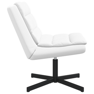 Sedia Girevole Bianco Tessuto poliestere, Struttura in metallo