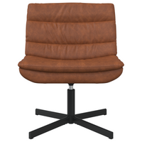 Sedia d'accento Marrone Pelle sintetica, Metallo Media Girevole
