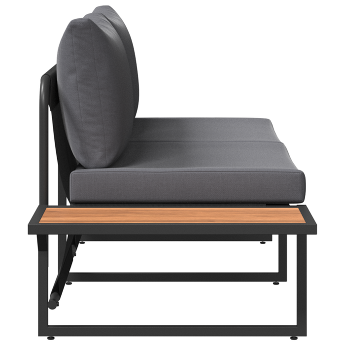 Divano da giardino a 2 posti con cuscini antracite