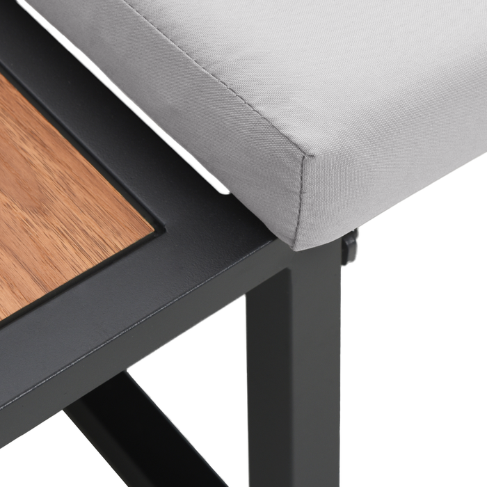 Divano da giardino 2 posti con cuscini grigio chiaro