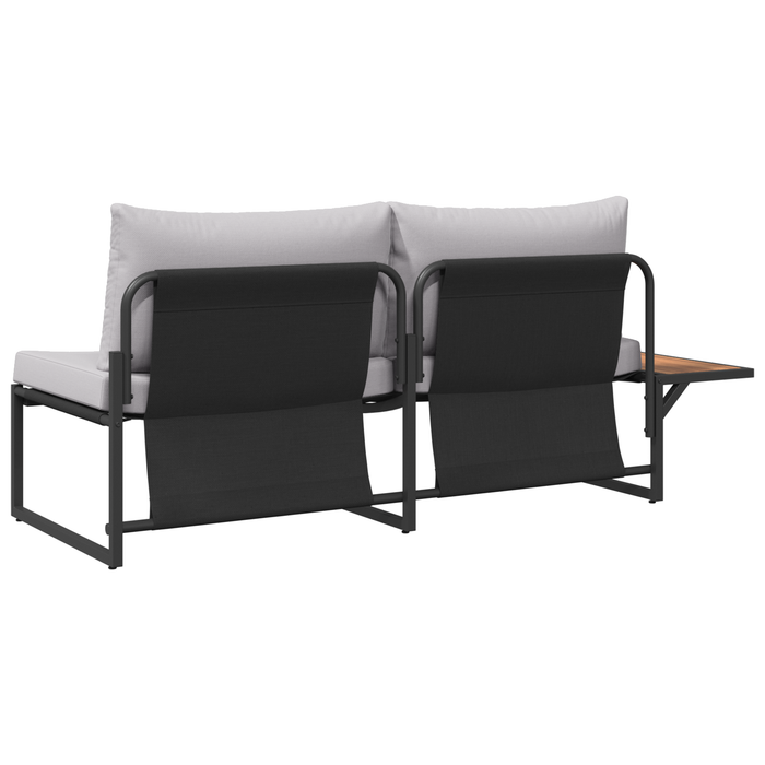 Divano da giardino 2 posti con cuscini grigio chiaro