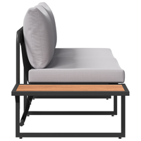 Divano da giardino 2 posti con cuscini grigio chiaro