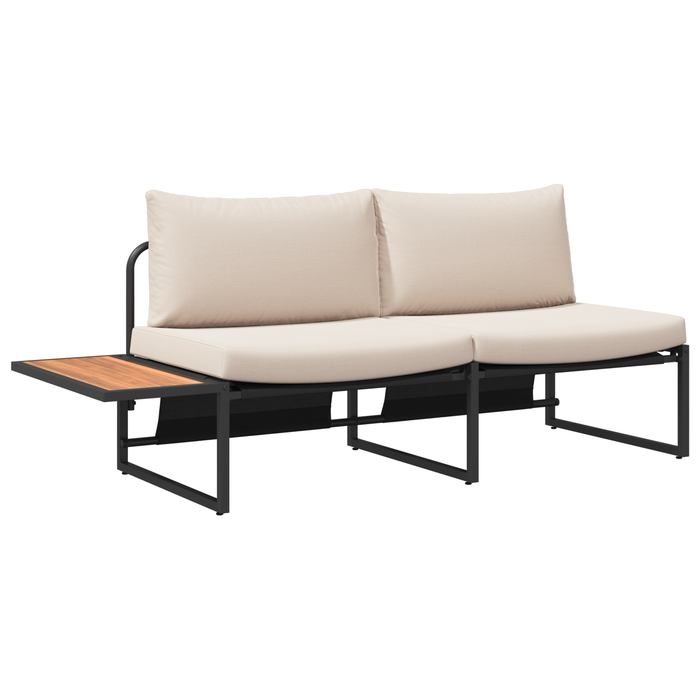 Divano da Giardino a 2 Posti con Cuscini Tortora