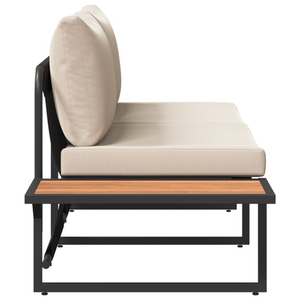 Divano da Giardino a 2 Posti con Cuscini Tortora