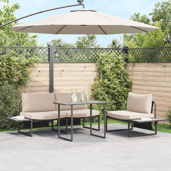 Tavolo da giardino grigio 100x55x70 cm DPC e metallo