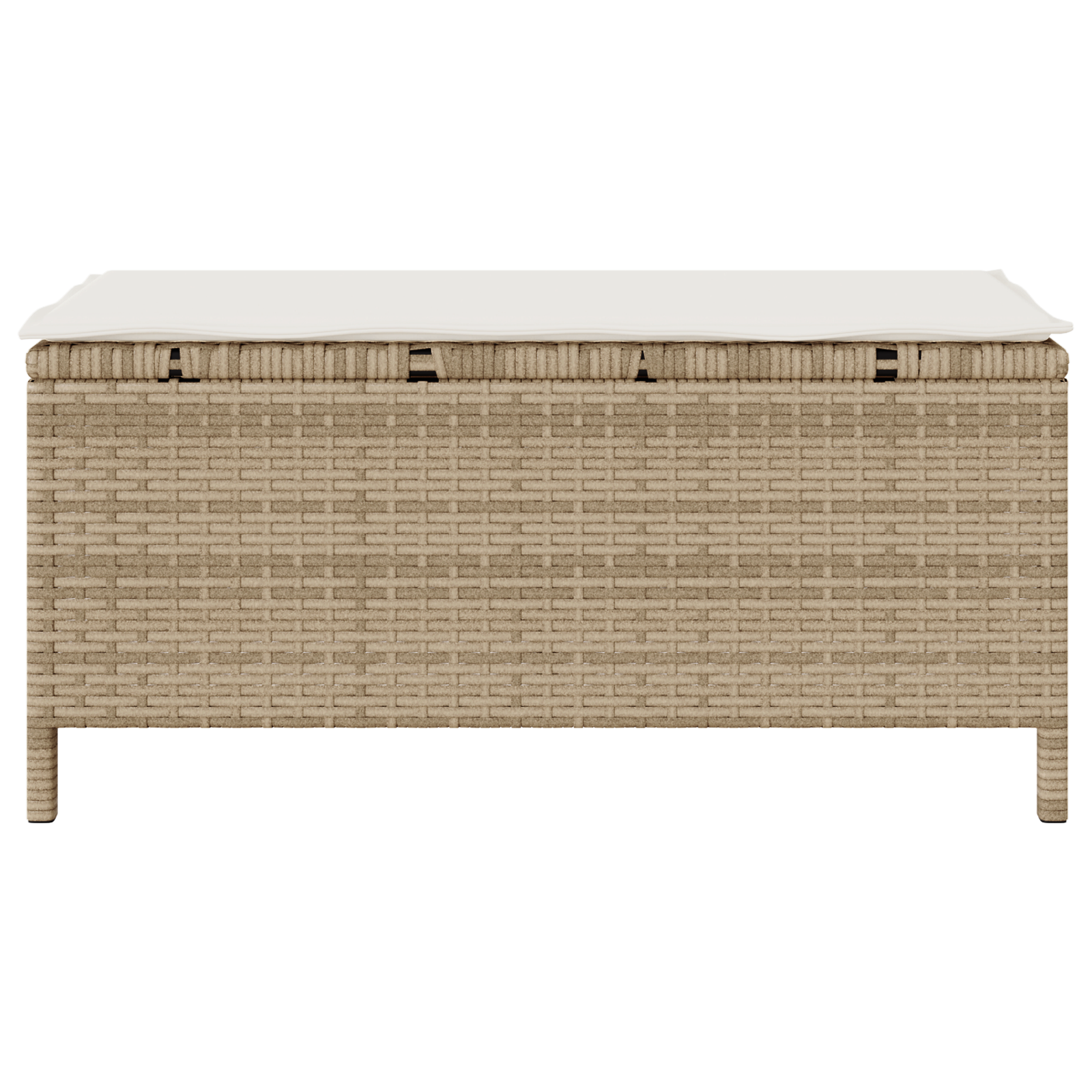 Set da pranzo da giardino 3 pezzi con cuscini in polyrattan beige e acacia