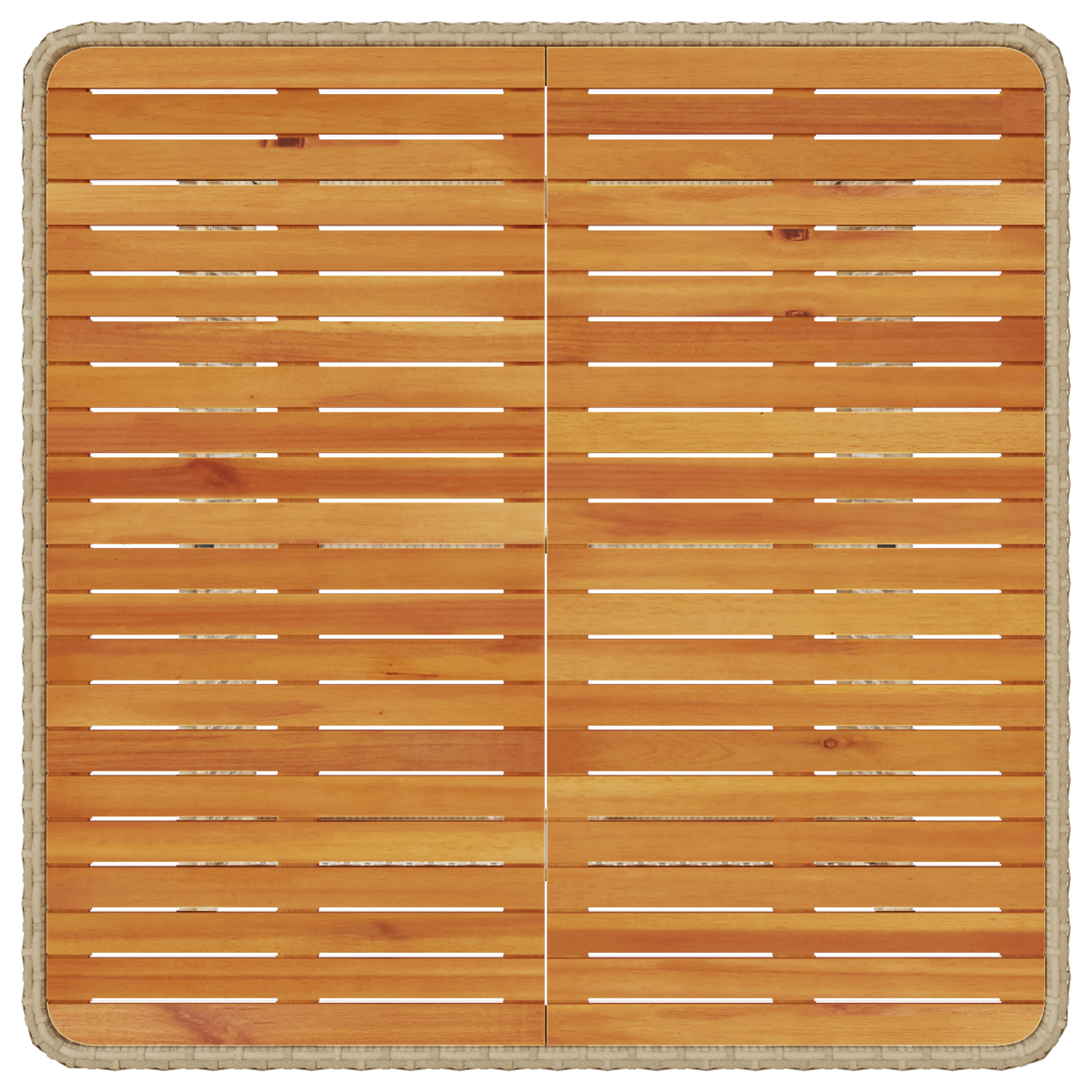 Set da pranzo da giardino 3 pezzi con cuscini in polyrattan beige e acacia