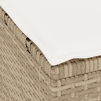 Set da pranzo da giardino in 3 pezzi con cuscini beige in rattan sintetico e acacia