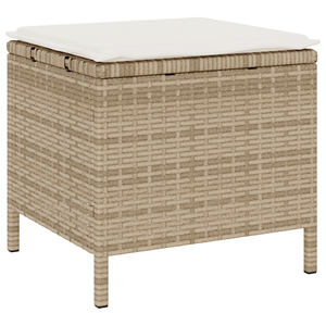 Set da pranzo da giardino in 3 pezzi con cuscini beige in rattan sintetico e acacia