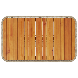 Set da pranzo da giardino in 3 pezzi con cuscini beige in rattan sintetico e acacia