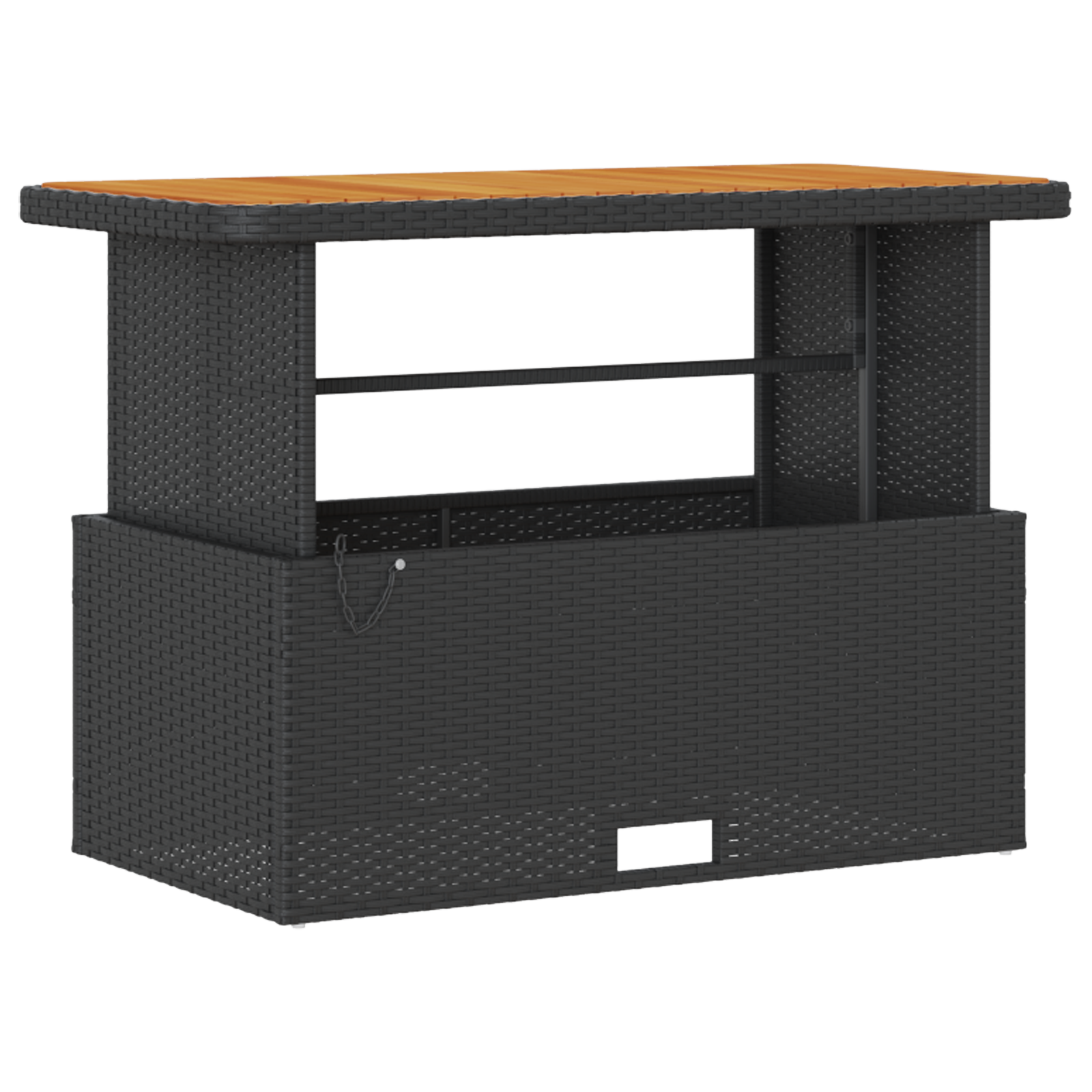 Set da Pranzo da Giardino in 4 Pezzi con Cuscini Rattan Polirizzato Nero Acacia