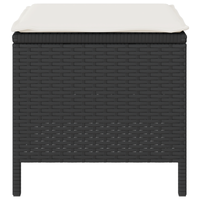 Set da Pranzo da Giardino in 4 Pezzi con Cuscini Rattan Polirizzato Nero Acacia