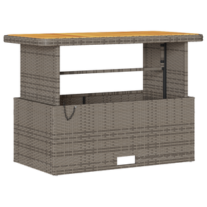 Set da Pranzo da Giardino 4 Pezzi con Cuscini Grigio in Polyrattan e Acacia