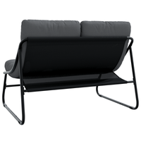 Panchina da Giardino con Cuscino Nera 110x80x71 cm Acciaio