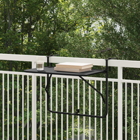 Tavolo da balcone pieghevole  nero 60x40 cm in acciaio