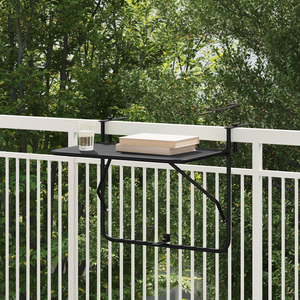 Tavolo da balcone pieghevole  nero 60x40 cm in acciaio
