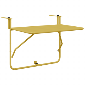 Tavolo da balcone appeso pieghevole - Oro, 60x40 cm, Acciaio