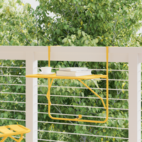 Tavolo da balcone pieghevole in senape - 60x40 cm, acciaio