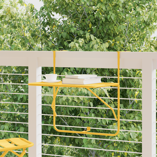 Tavolo da balcone pieghevole in senape - 60x40 cm, acciaio