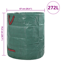 Borse per Rifiuti da Giardino con Maniglie 12 pz Pieghevoli Rotonde Verdi 272 L