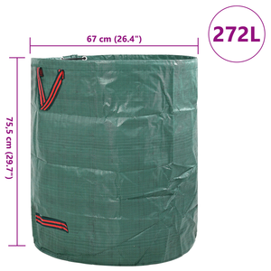 Borse per Rifiuti da Giardino con Maniglie 12 pz Pieghevoli Rotonde Verdi 272 L