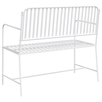 Panchina Bianco Metallo 103.5 x 51.5 x 90 cm Resistente