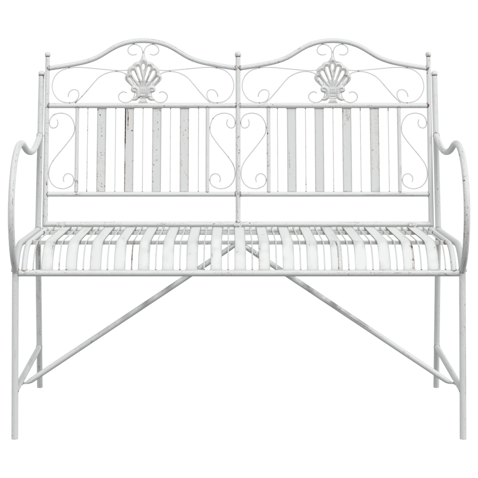 Panchina Bianca Metallo 103.5 x 59 x 89 cm Durevole