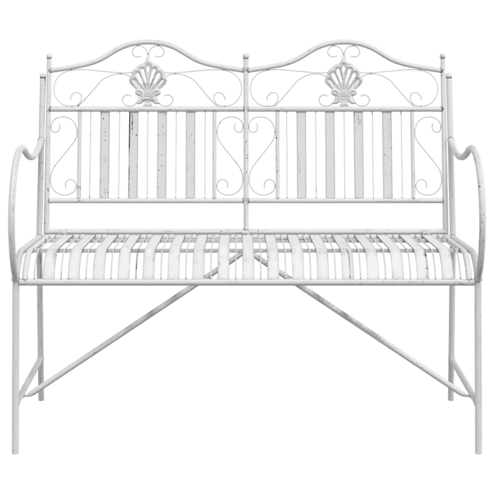 Panchina Bianca Metallo 103.5 x 59 x 89 cm Durevole