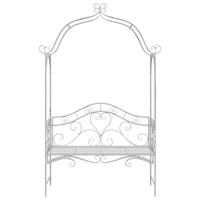 Panchina Bianca Metallo 121 x 48 x 200 cm Intarsi decorativi