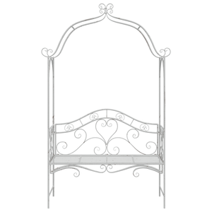 Panchina Bianca Metallo 121 x 48 x 200 cm Intarsi decorativi