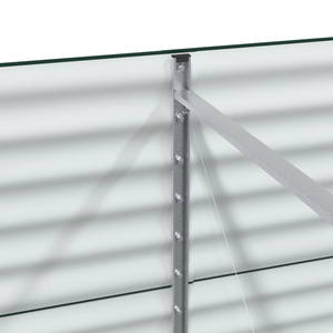 Letto da Giardino Rialzato Verde 400x80x81 cm in Acciaio Zincato