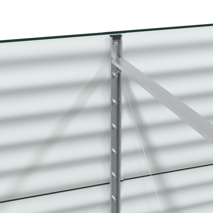 Letto da Giardino Rialzato Verde 400x80x81 cm in Acciaio Zincato